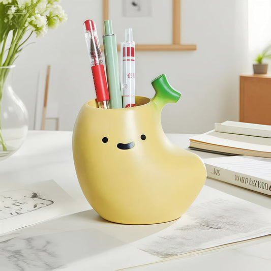 Cute banana pen holder, desktop makeup brush storage ornament, decoration