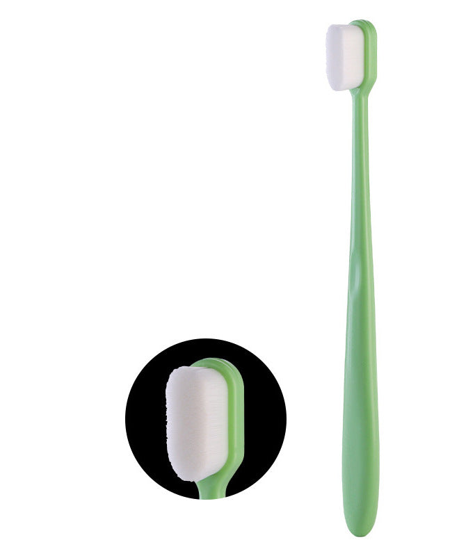 Portable soft-bristled toothbrush, single tube, home care toothbrush with plush bristles.