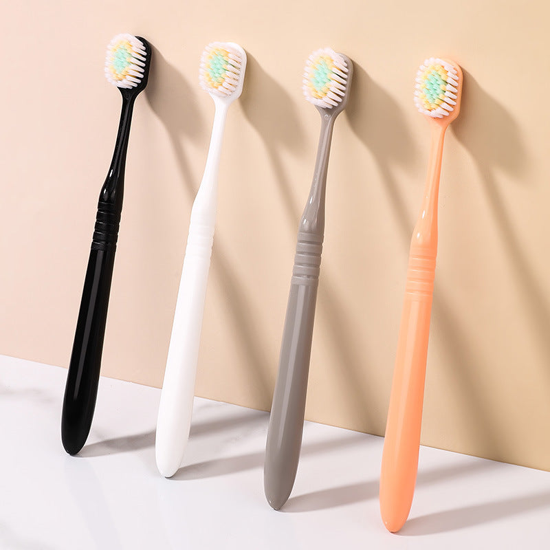 New Simple Soft Bristle Toothbrush for Students, Adults, and Home Use - Manual Double Cleaning Toothbrush